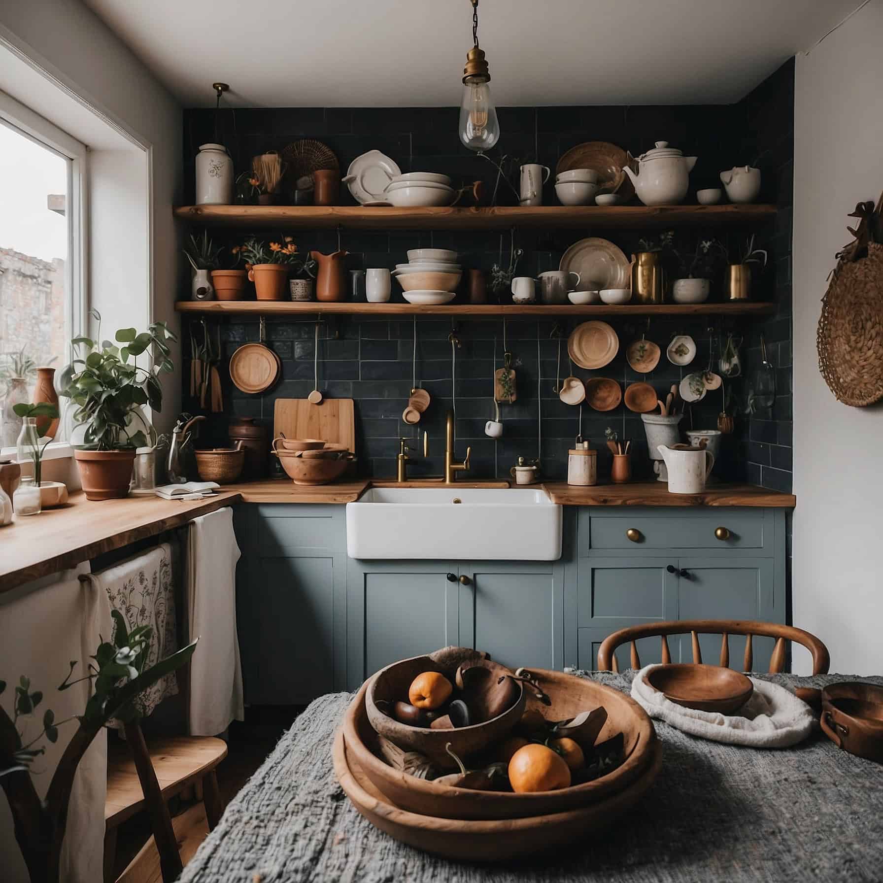 Stylish Open Kitchen Shelving