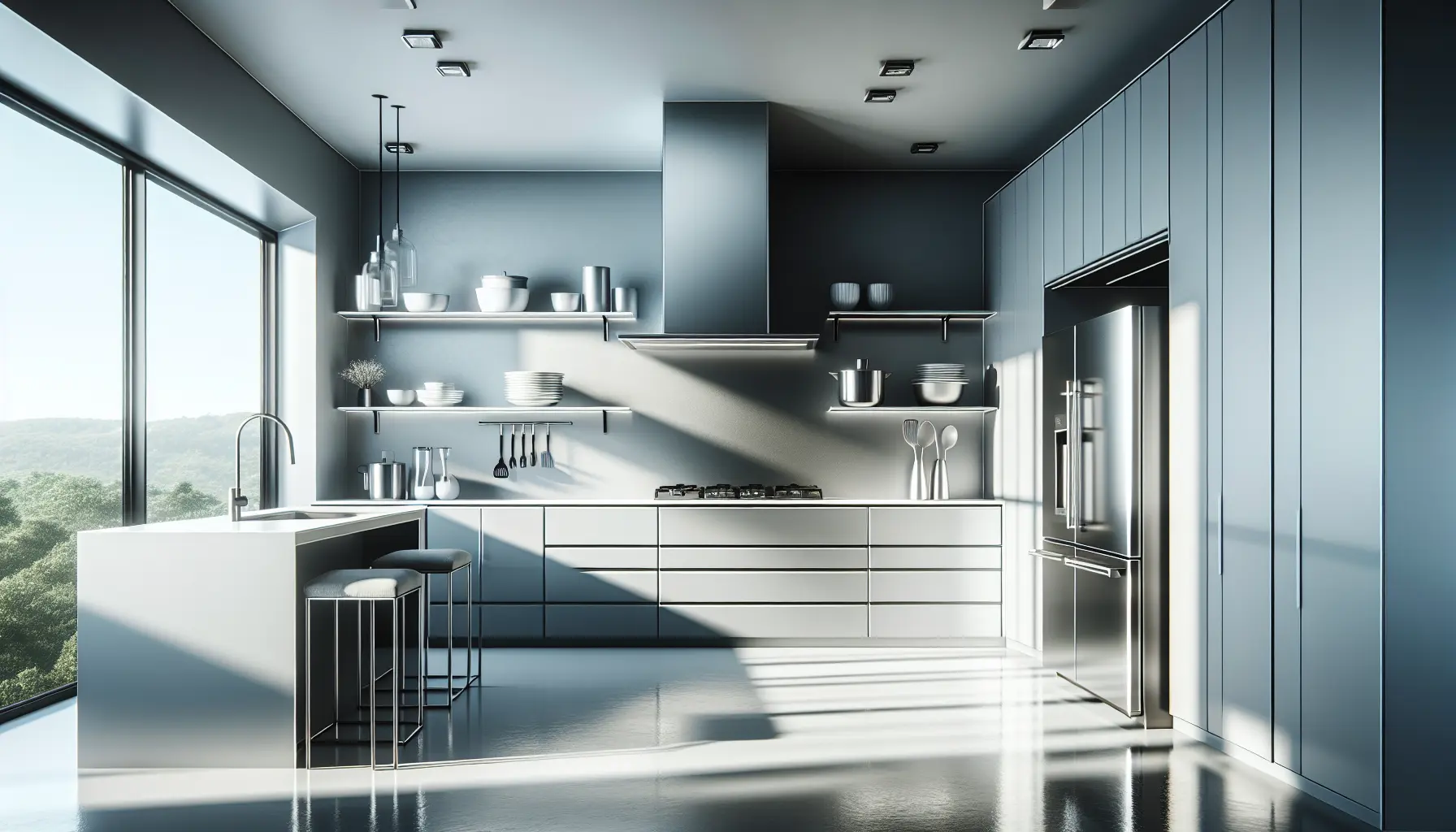 Modern Minimalist Kitchen Design Halfway