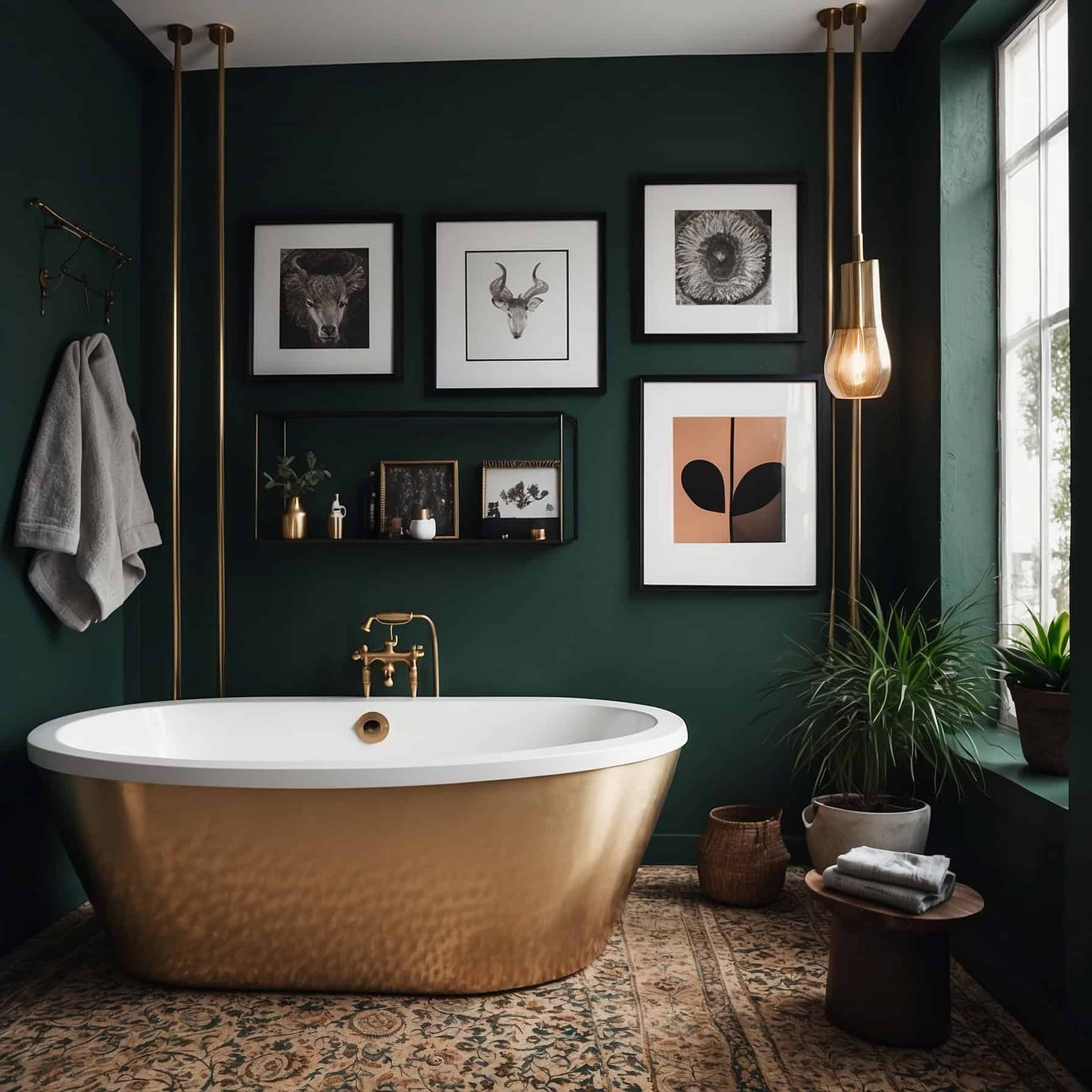 Artful Elevation in Bathroom Gallery Wall