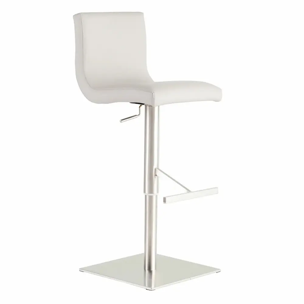 Modern white adjustable bar stool.