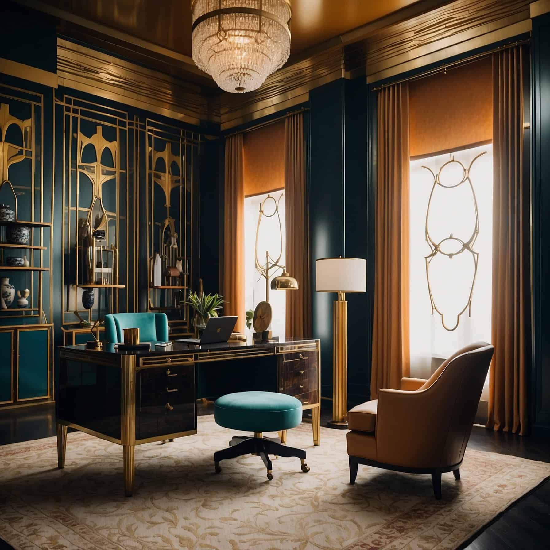 Luxurious Art Deco Home Office