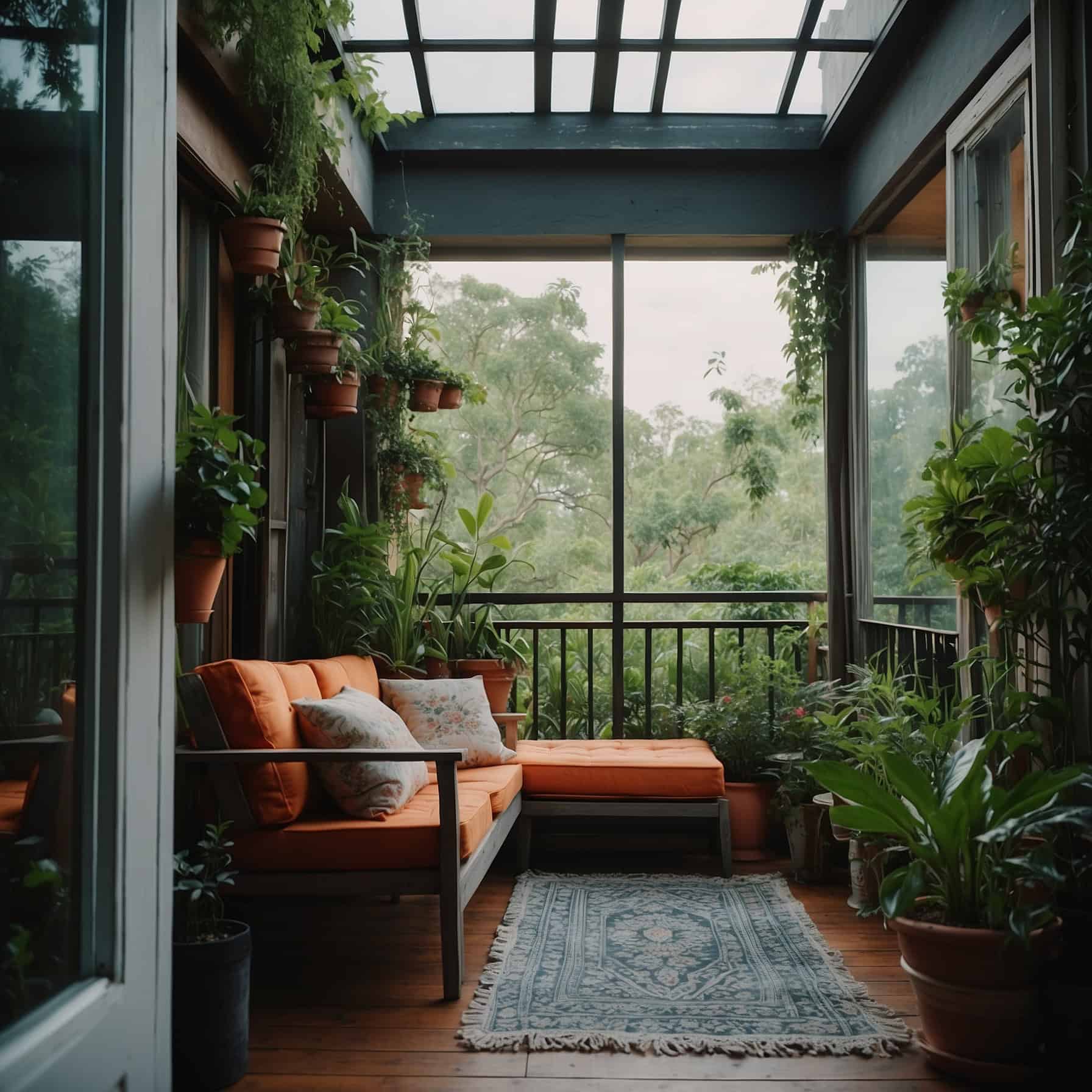 Stunning Balcony with High Ceiling Design