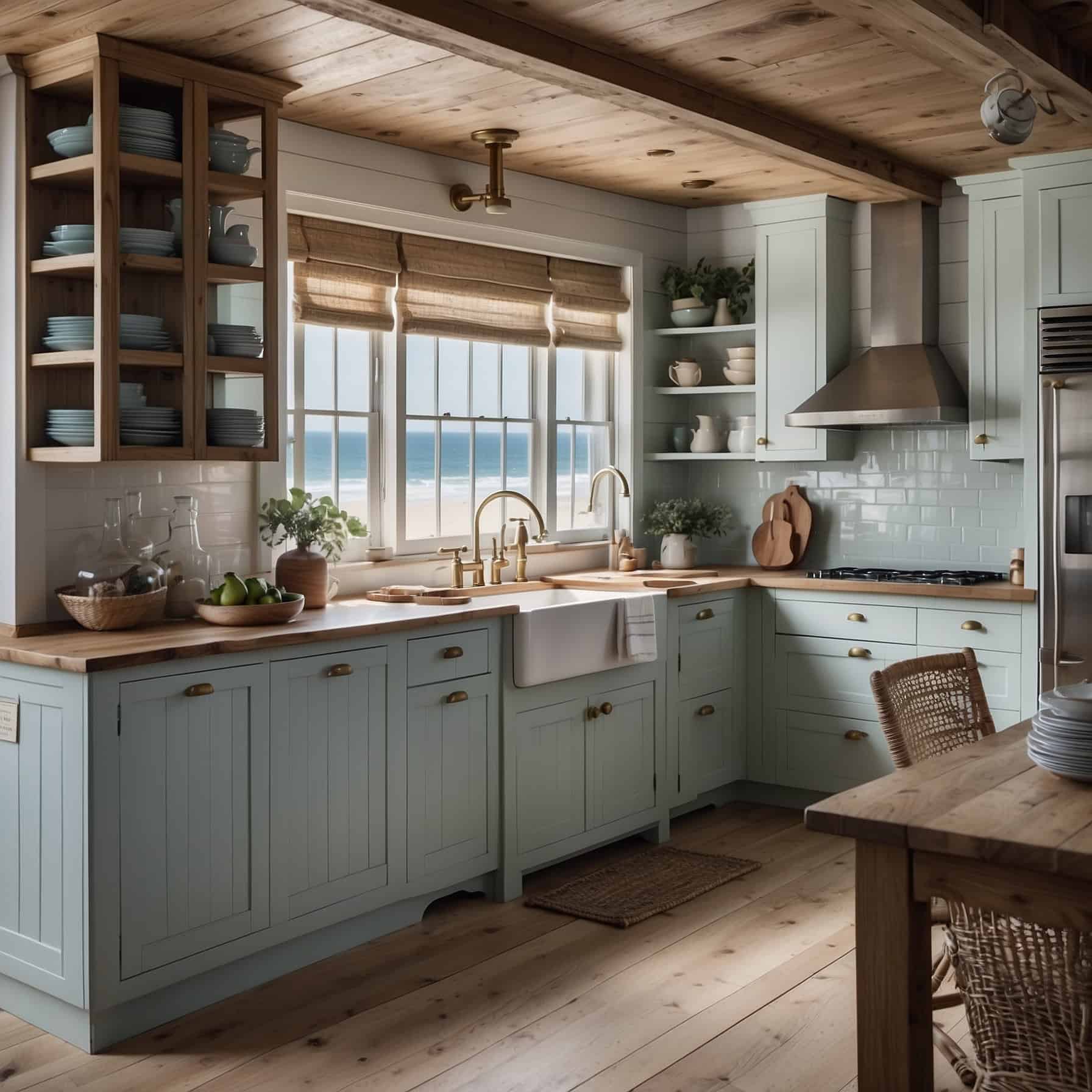 Natural Wood in Coastal Kitchen