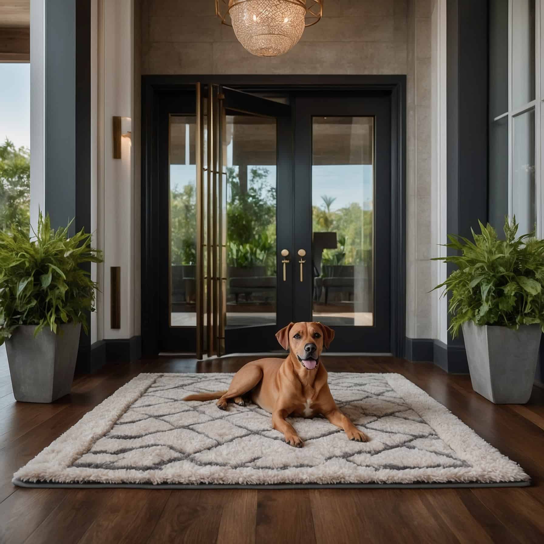 Mid-Section of a Pet-Friendly Home Entrance