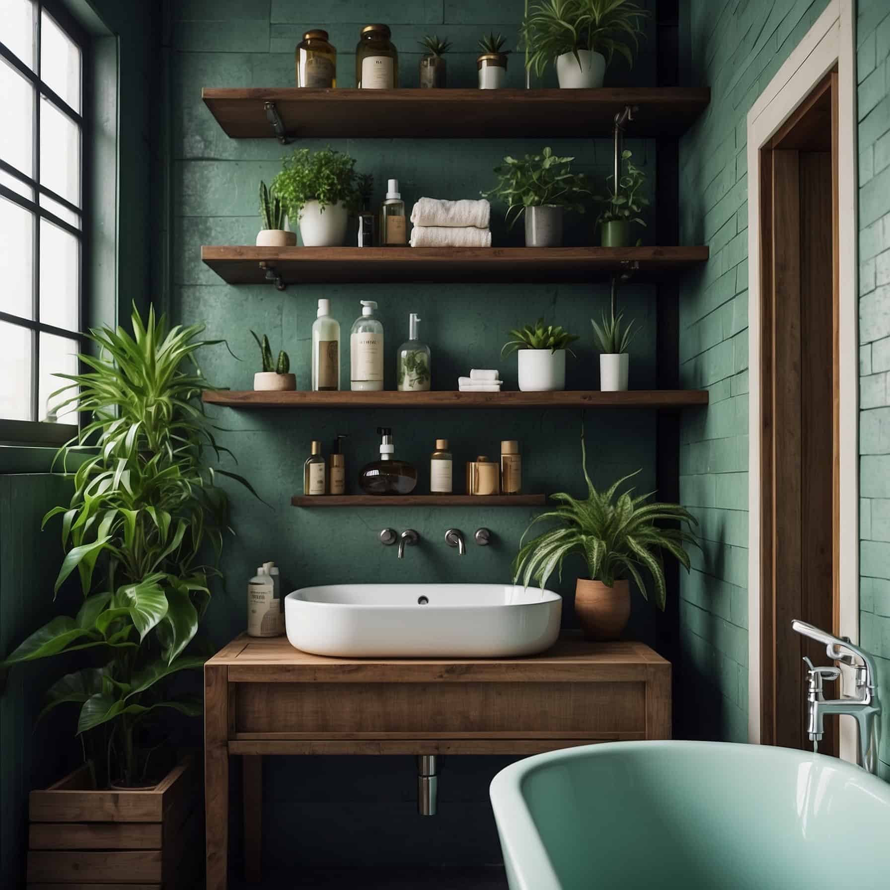 Elegant Open Shelf Bathroom