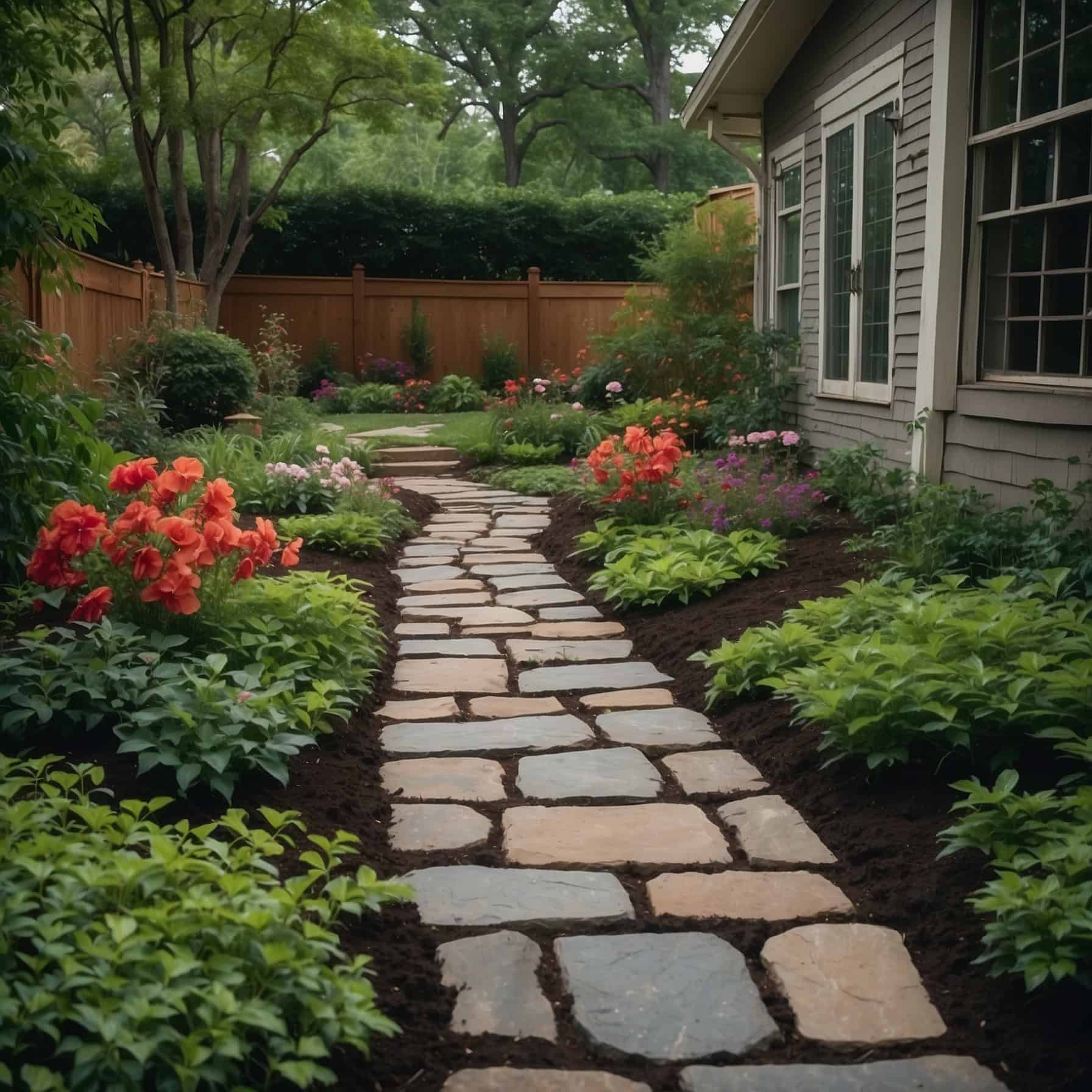 Final Touches on DIY Garden Path