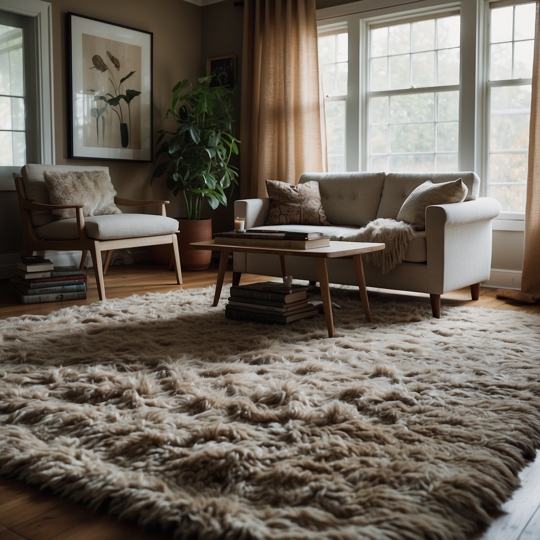 Textured Rugs in Living Room