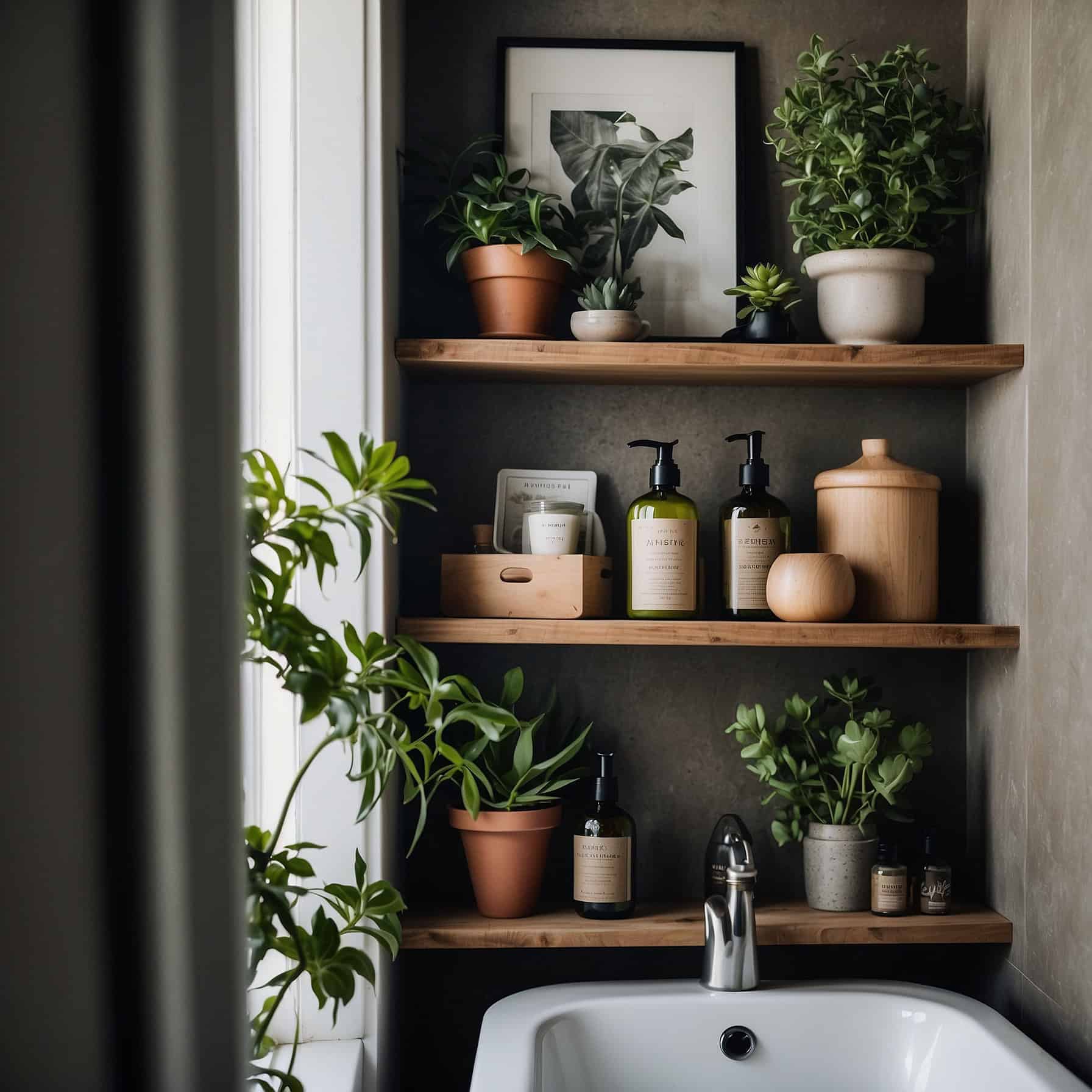 Dynamic Open Shelf Bathroom