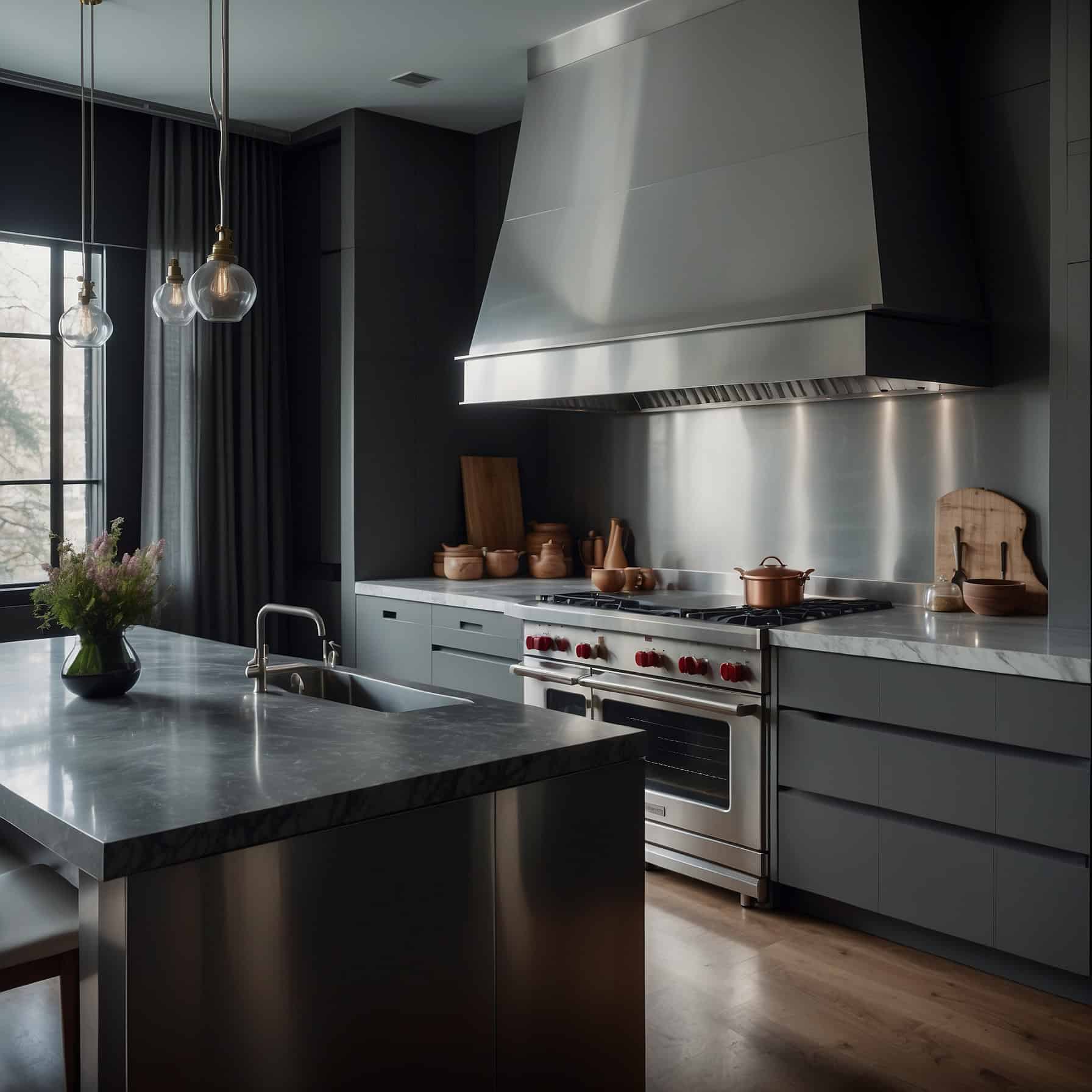 Elegant Black Kitchen Design