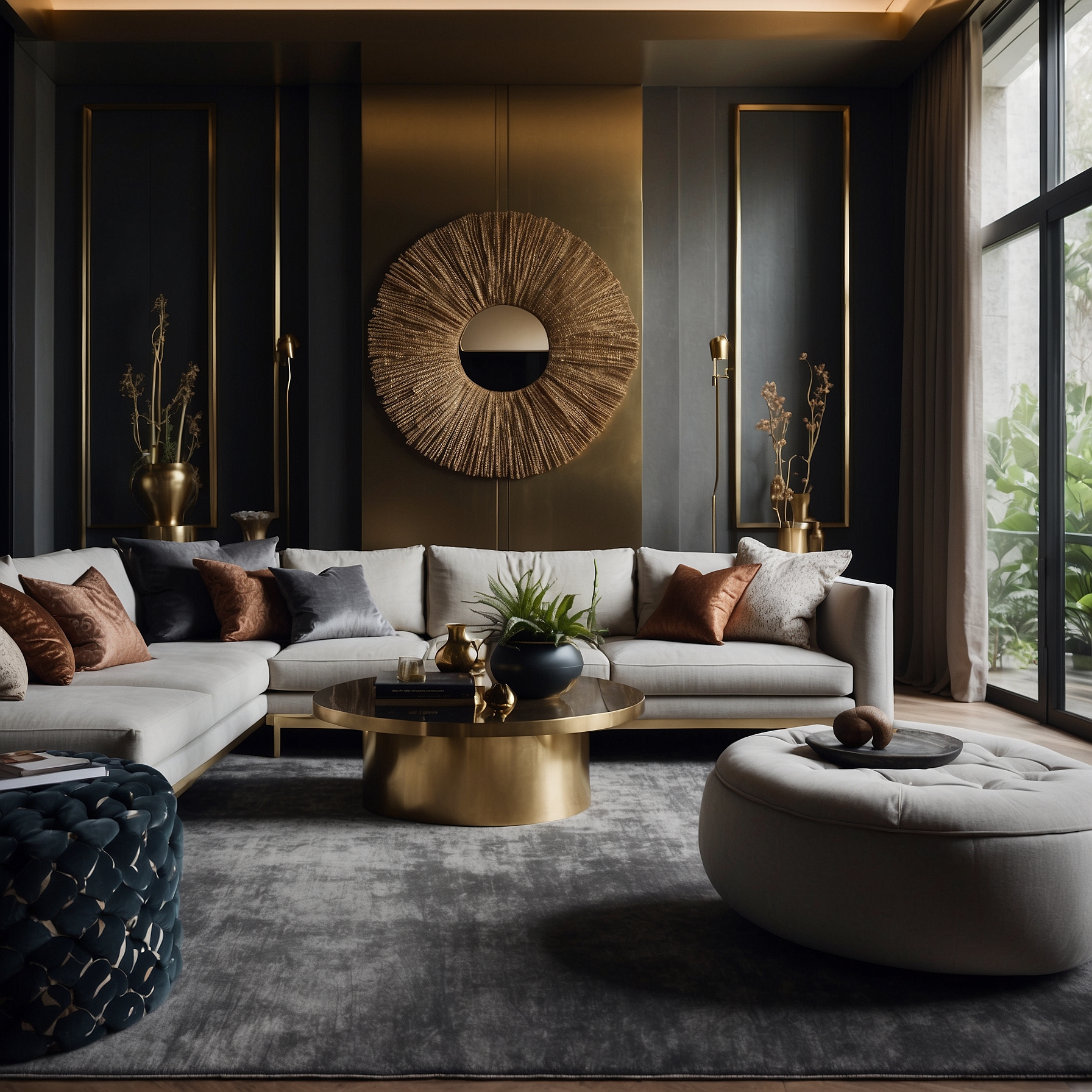 Metallic Accents in Living Room