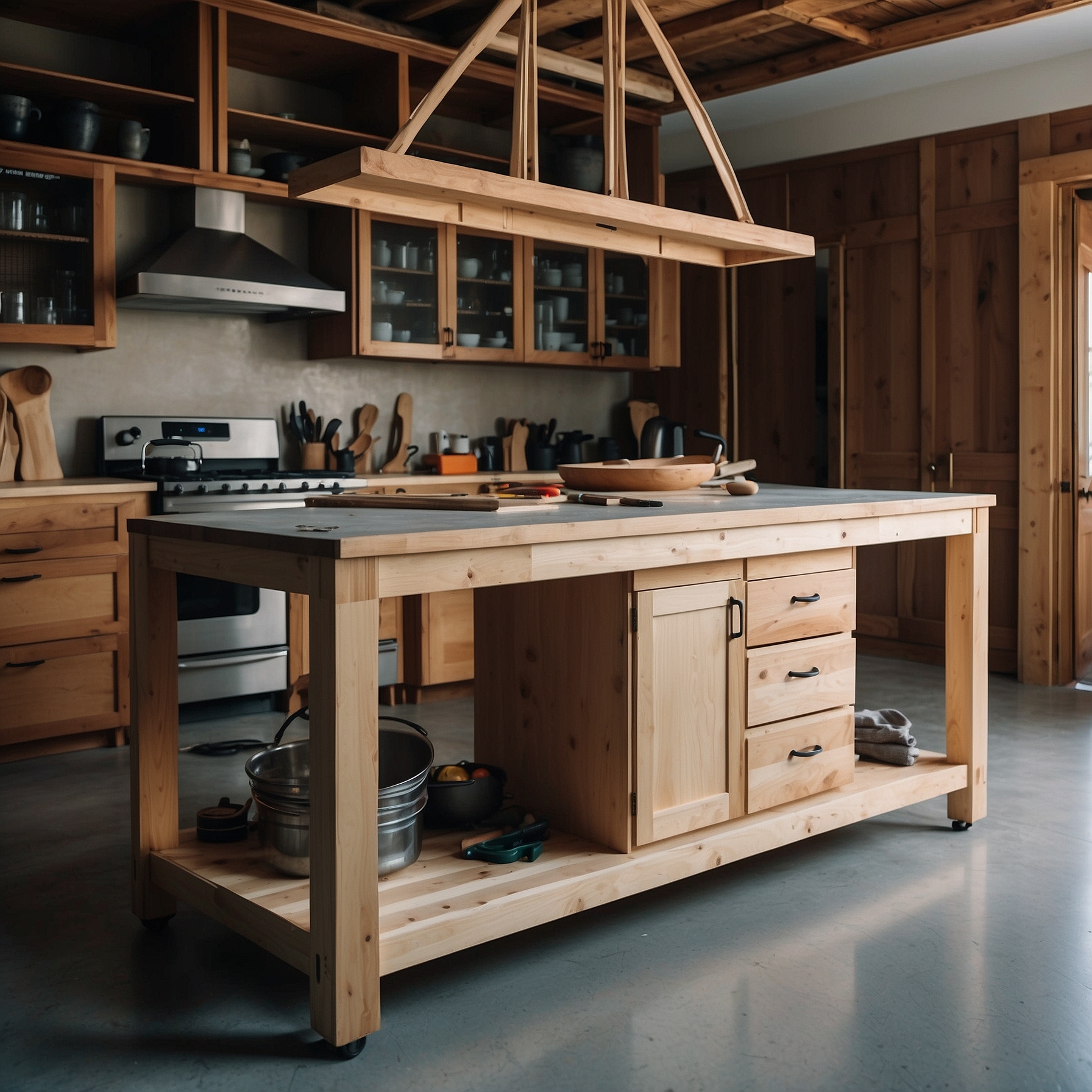 Intermediate Step in Building DIY Kitchen Island