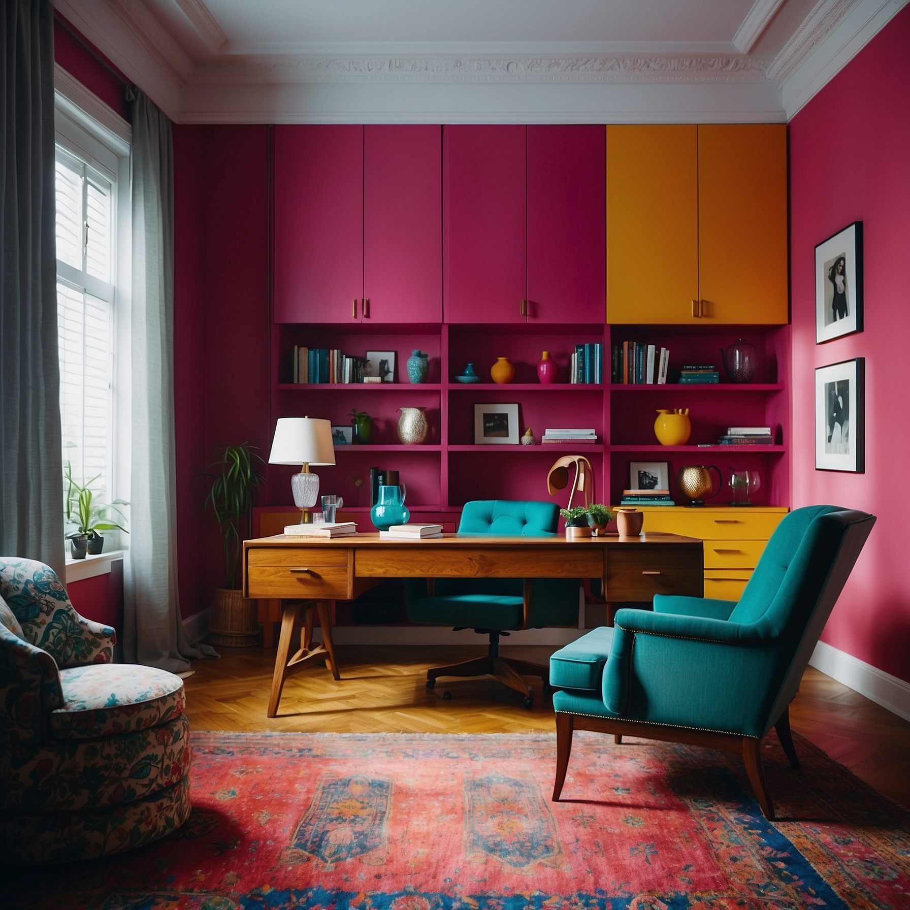 Dynamic Office with Bold Colors