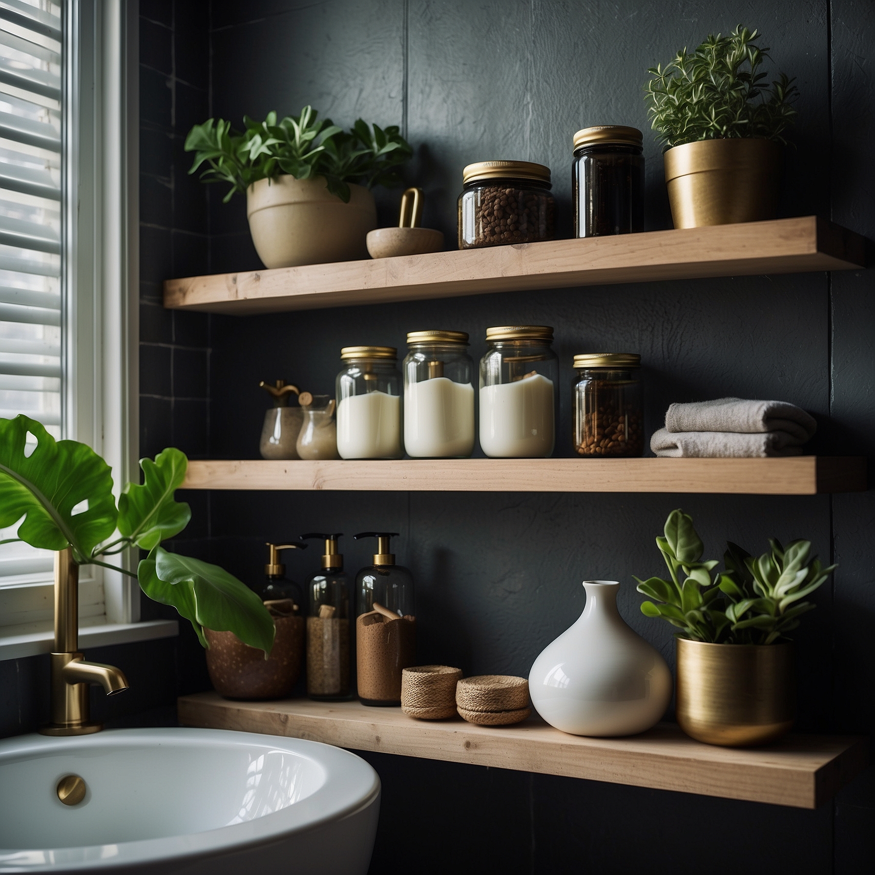 Mid Article Bathroom Shelves Styling