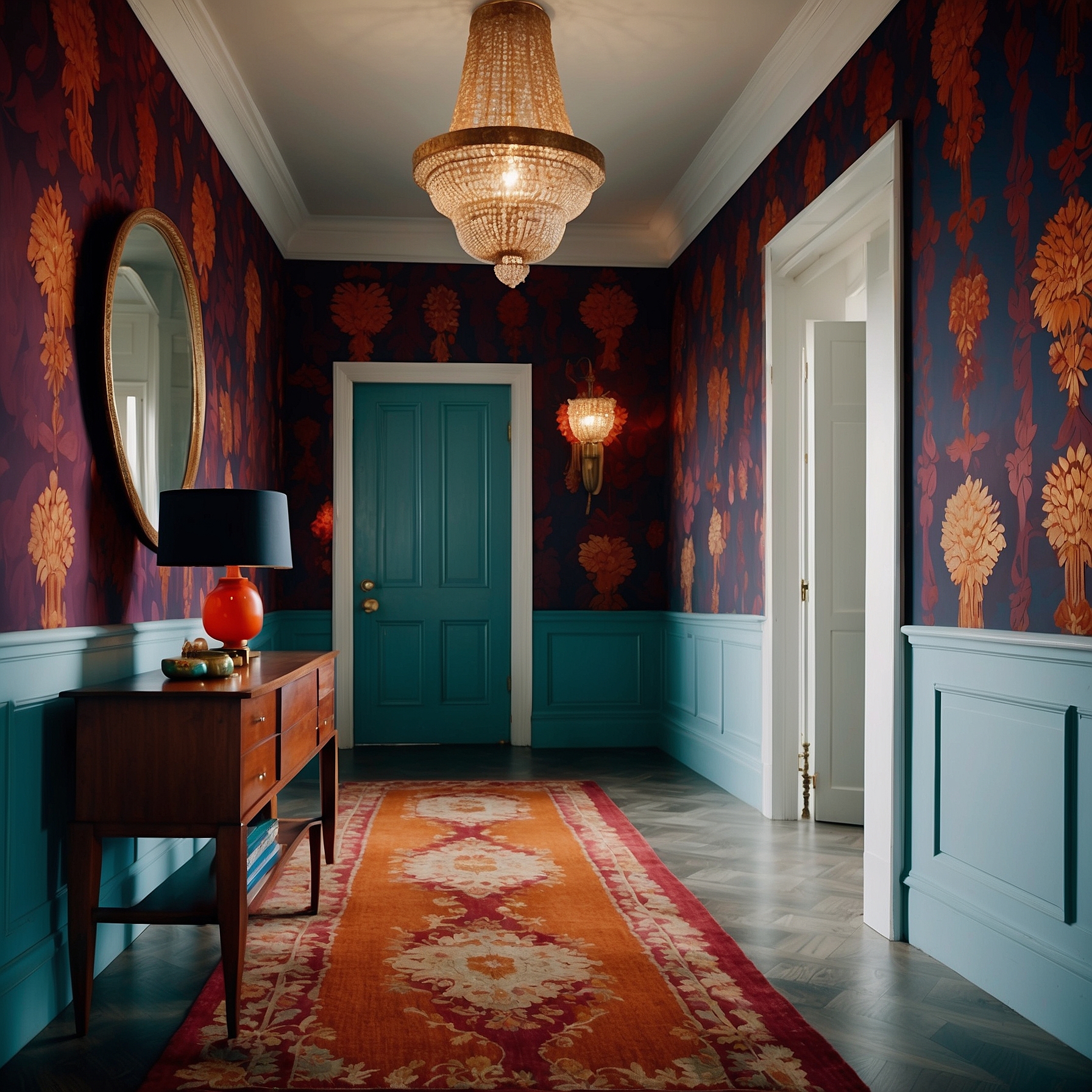 More Vibrant Hallways with Bold Colors Decor