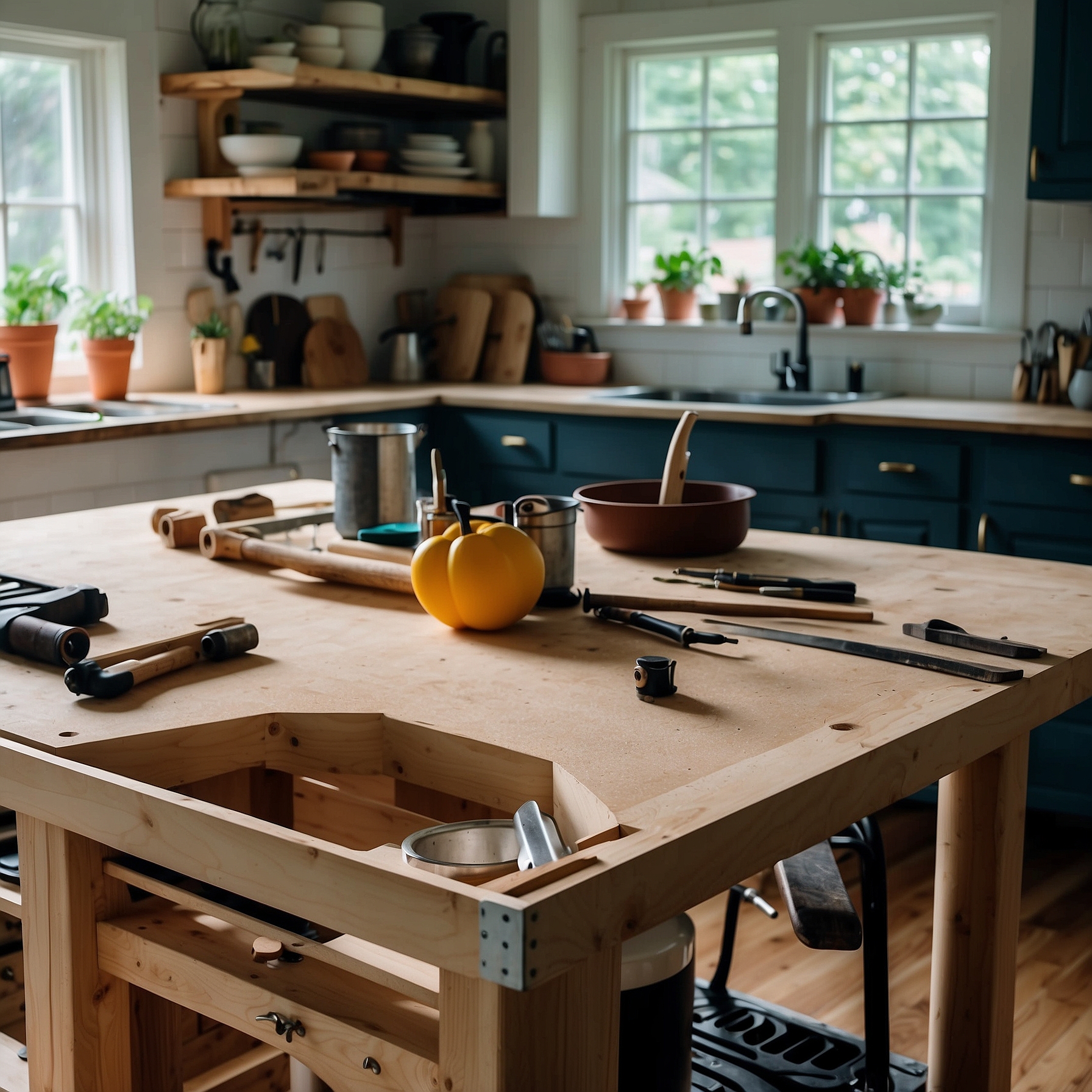 Finishing Touches on DIY Kitchen Island